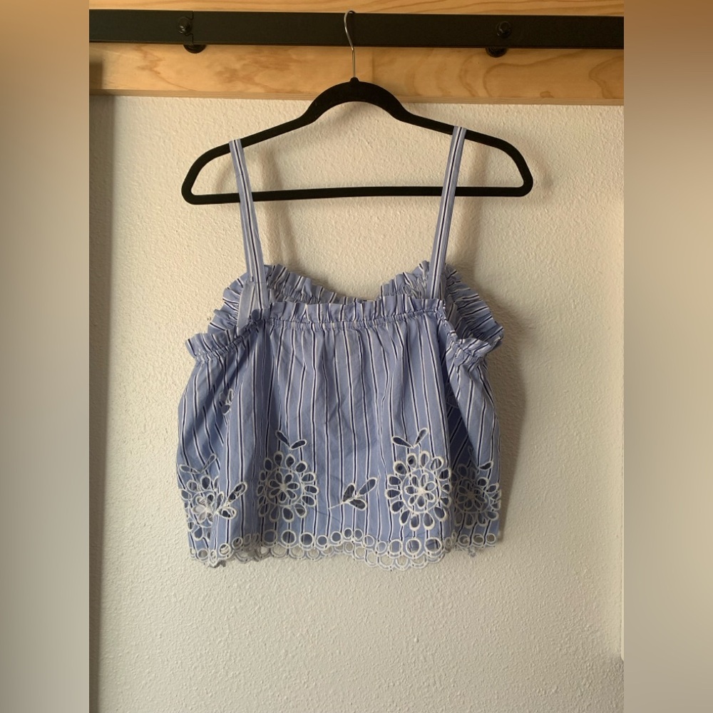 NWT Anthropologie Maeve Eyelet-Stripe Tank, Size XL - Picture 7 of 7